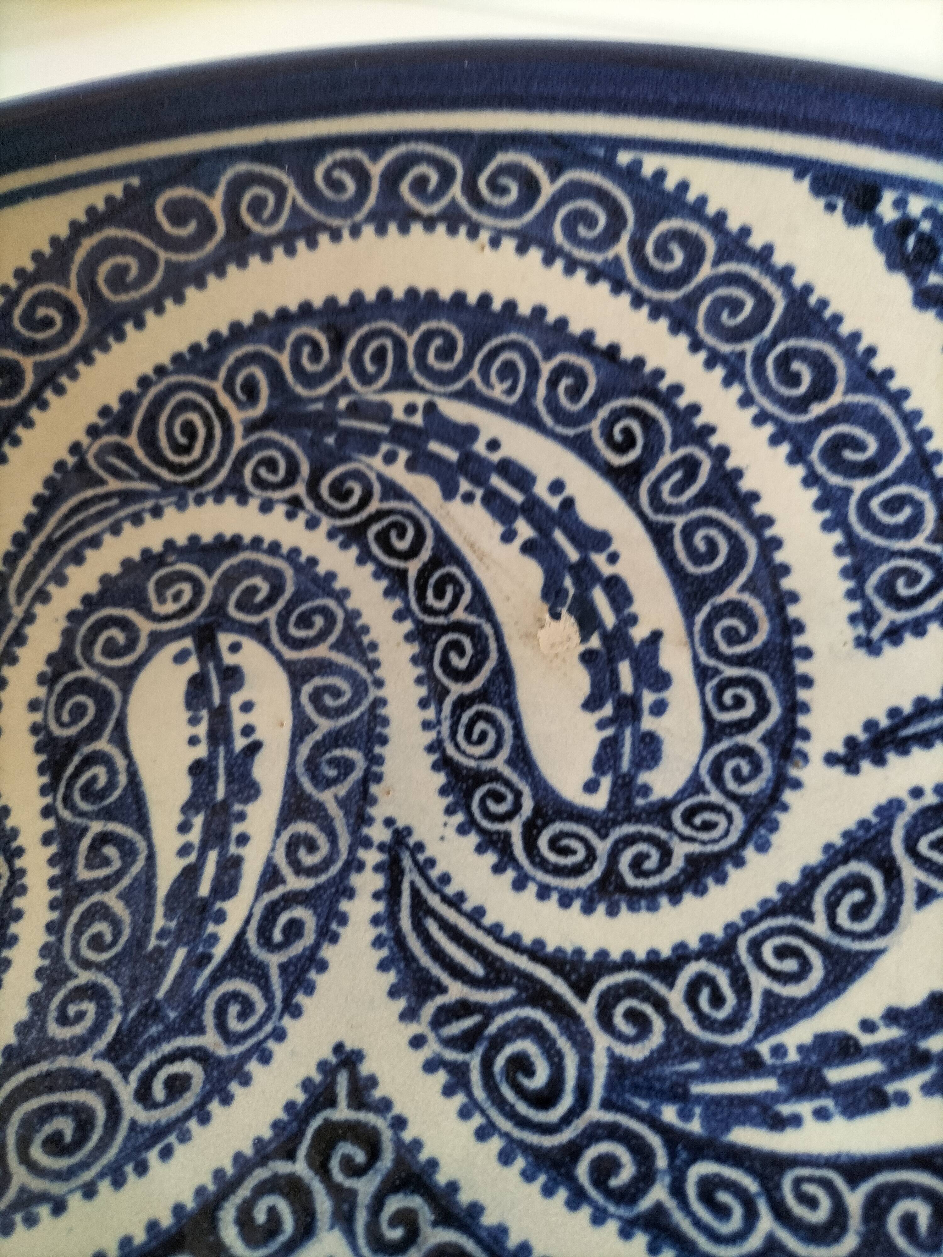 Large signed Moroccan bowl – Fez, in the style of the Serghini workshop