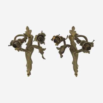 Pair of bronze sconces