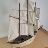 Model of sailboat 3 masts navigable bois blanc
