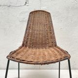 Vintage chair in wicker and metal circa 1950