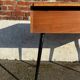 Console / bureau vintage en bois, pied compas