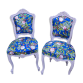 Chaise style régence pied escargots motifs coquilles