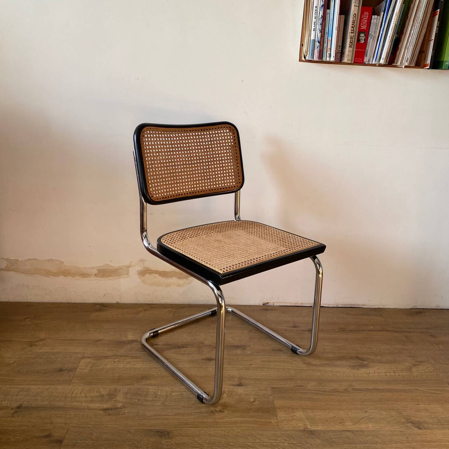 Chaise Cesca Breuer noire cannage et chrome