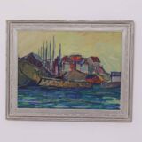 Huile sur toile originale – « Sapri, Italie » par Gunnar Ingemar Erixon