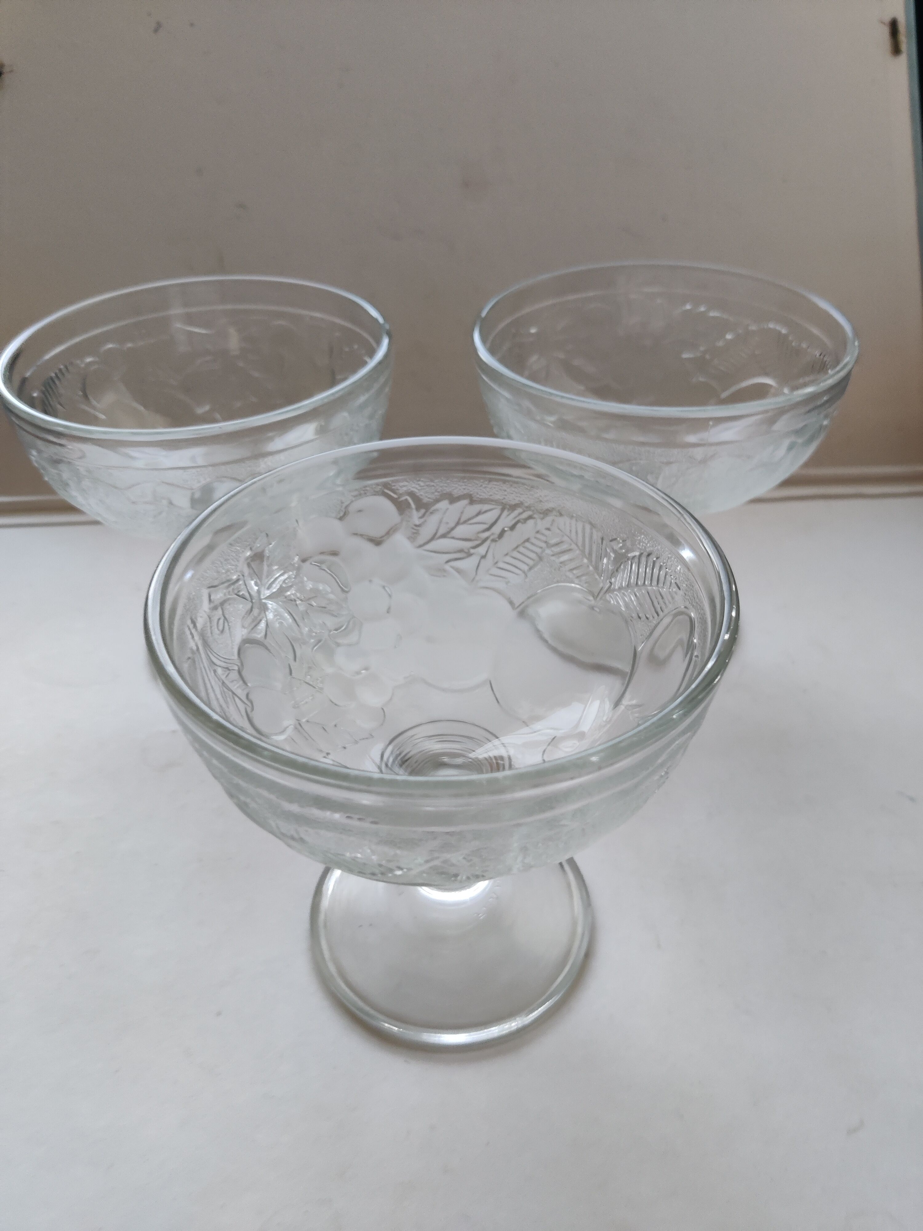 set of 6 thick glass ice cups decor vintage fruits