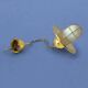 Vintage pendant light in gold metal and white opaline