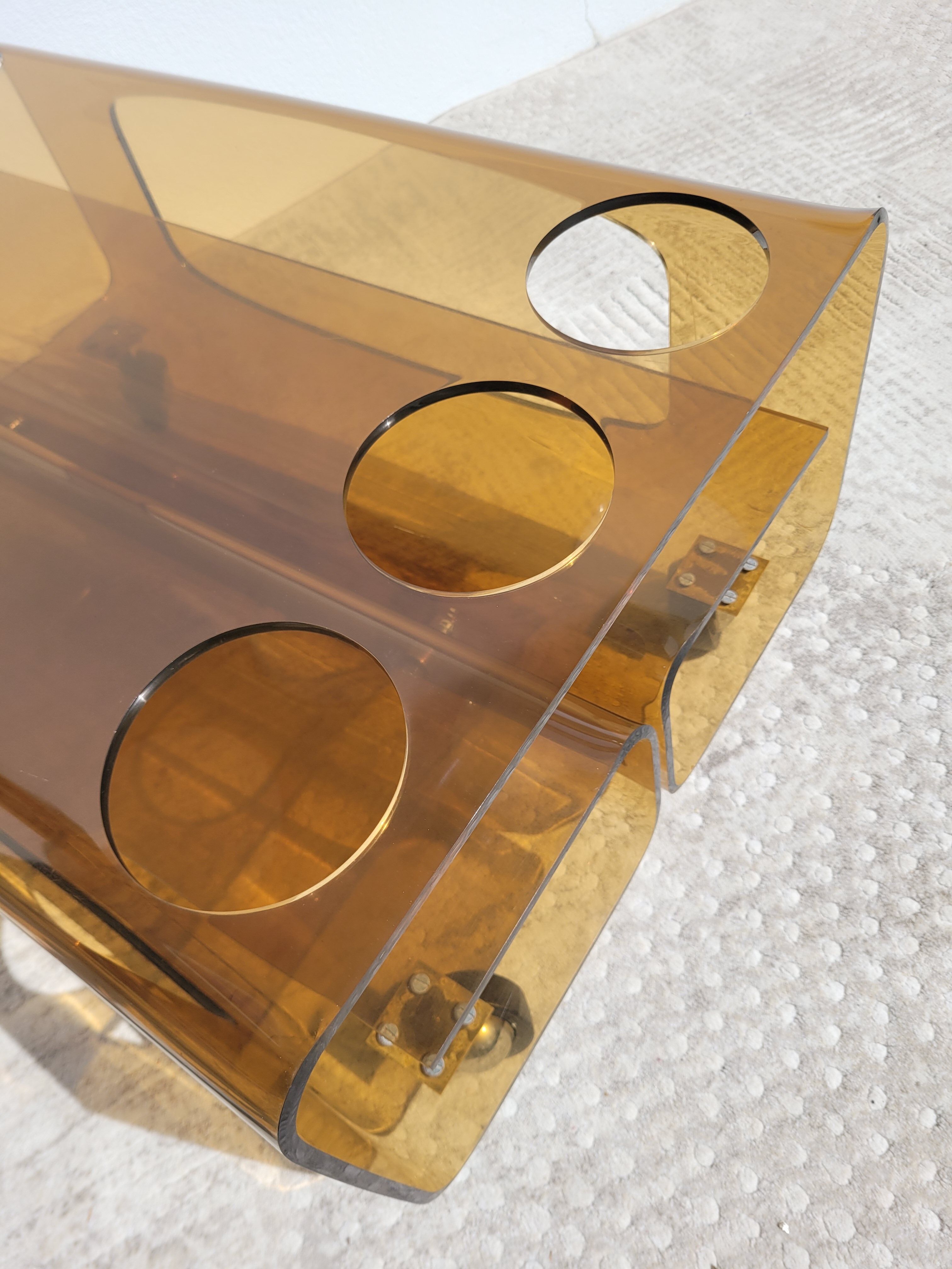 Smoked Plexiglas coffee table 1970