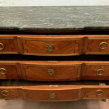 Transition style chest of drawers in rosewood and amaranth veneer, 20th century