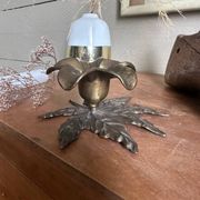 Brass flower candle holder