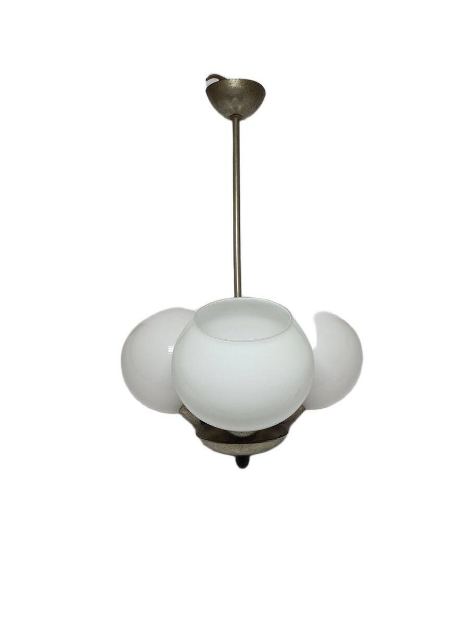 Chandelier en verre Art Déco, Pologne, années 1970
