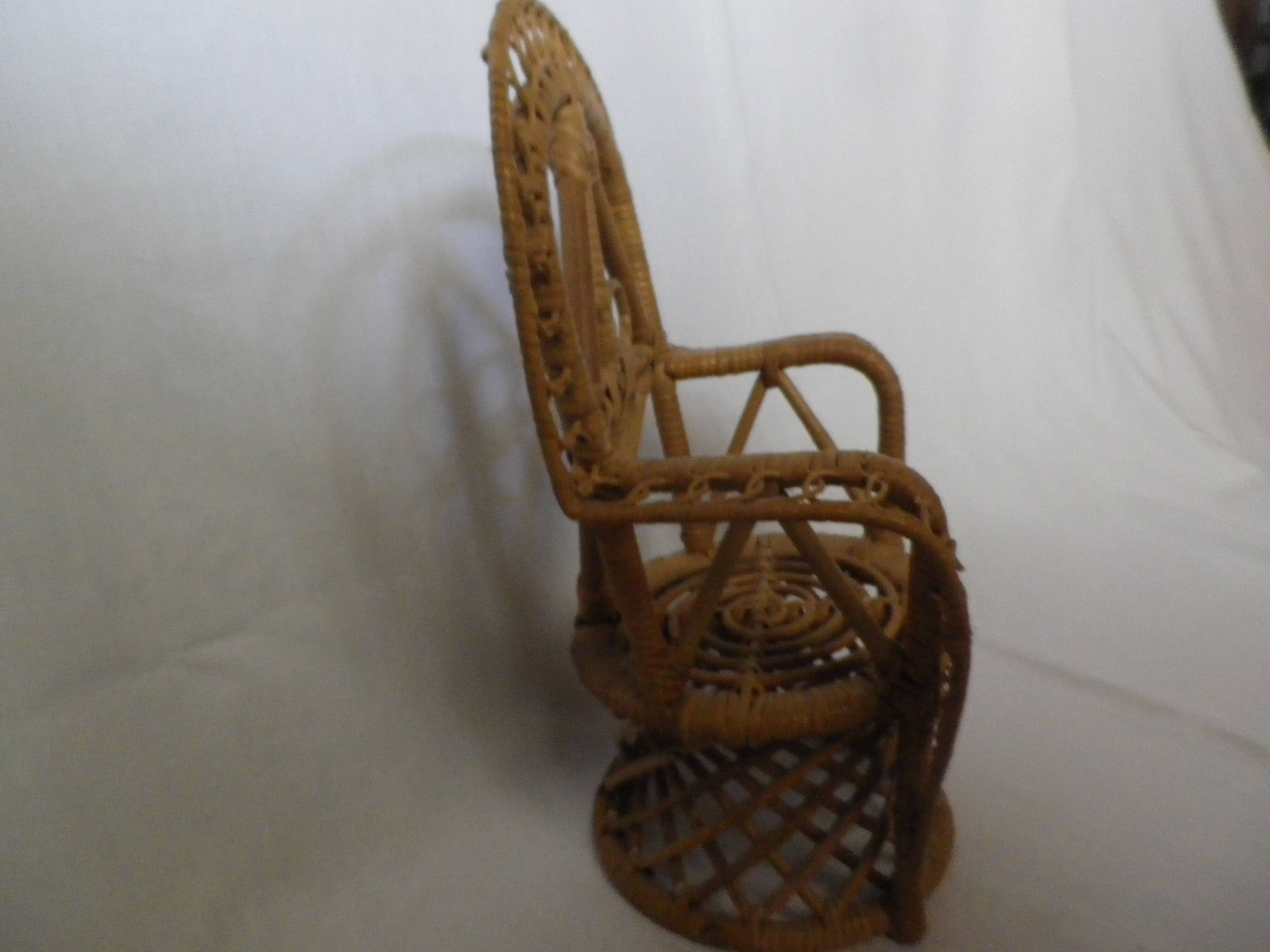 rattan doll chair