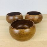3 bols teck danois scandinave années 60