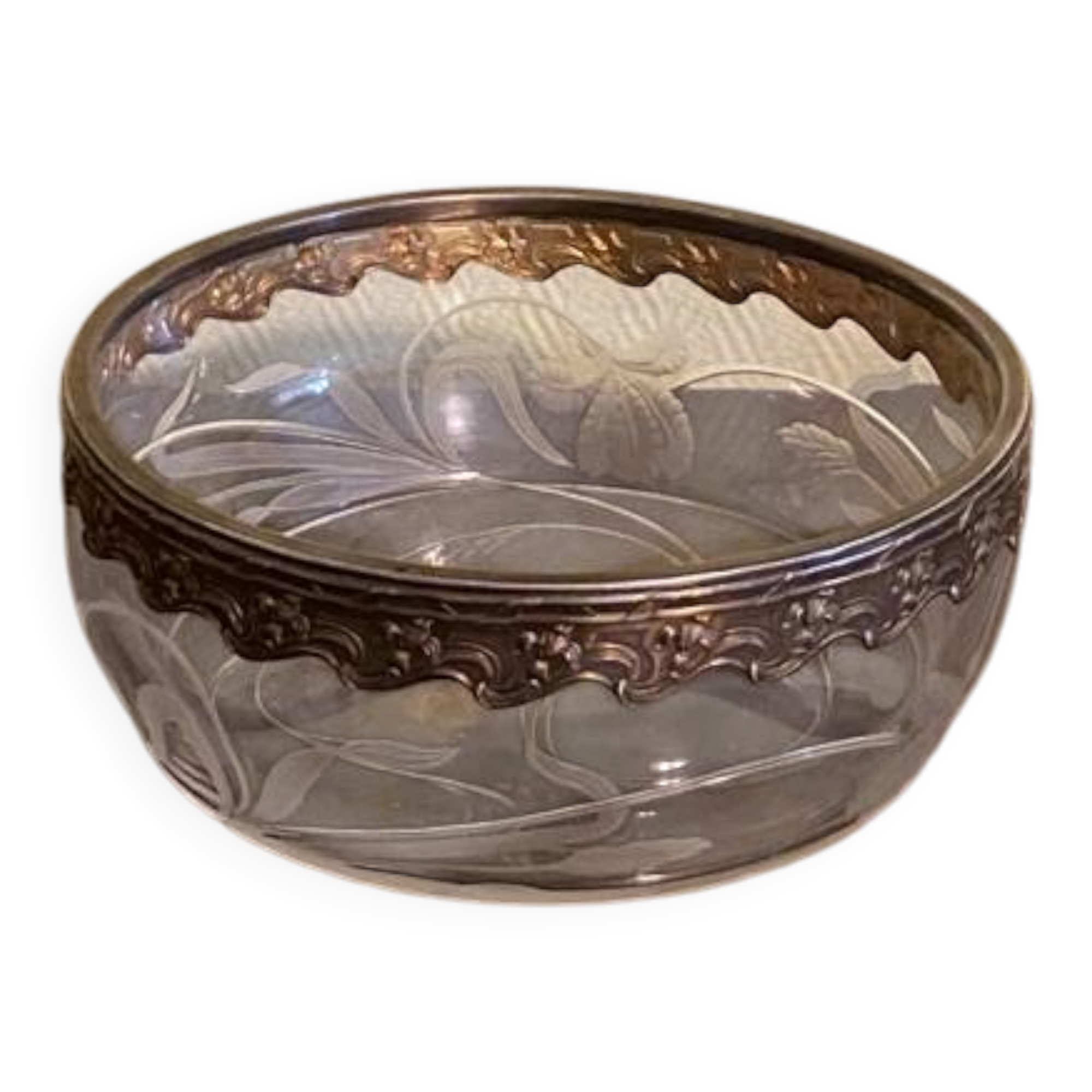 antique crystal catchall