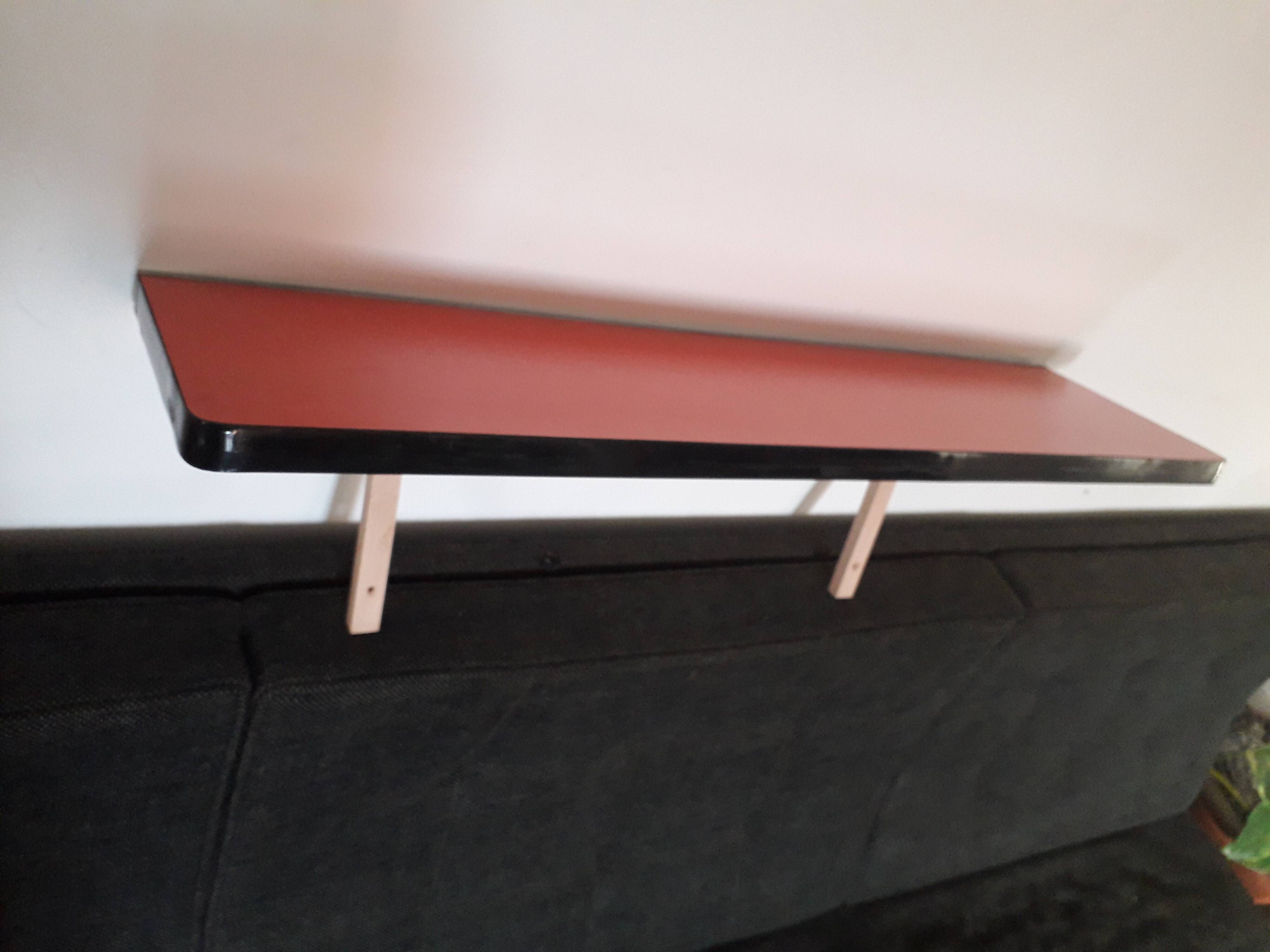 Vintage red formica shelf