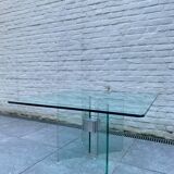 Table basse carrée en verre par Peter Gyzchy 1970