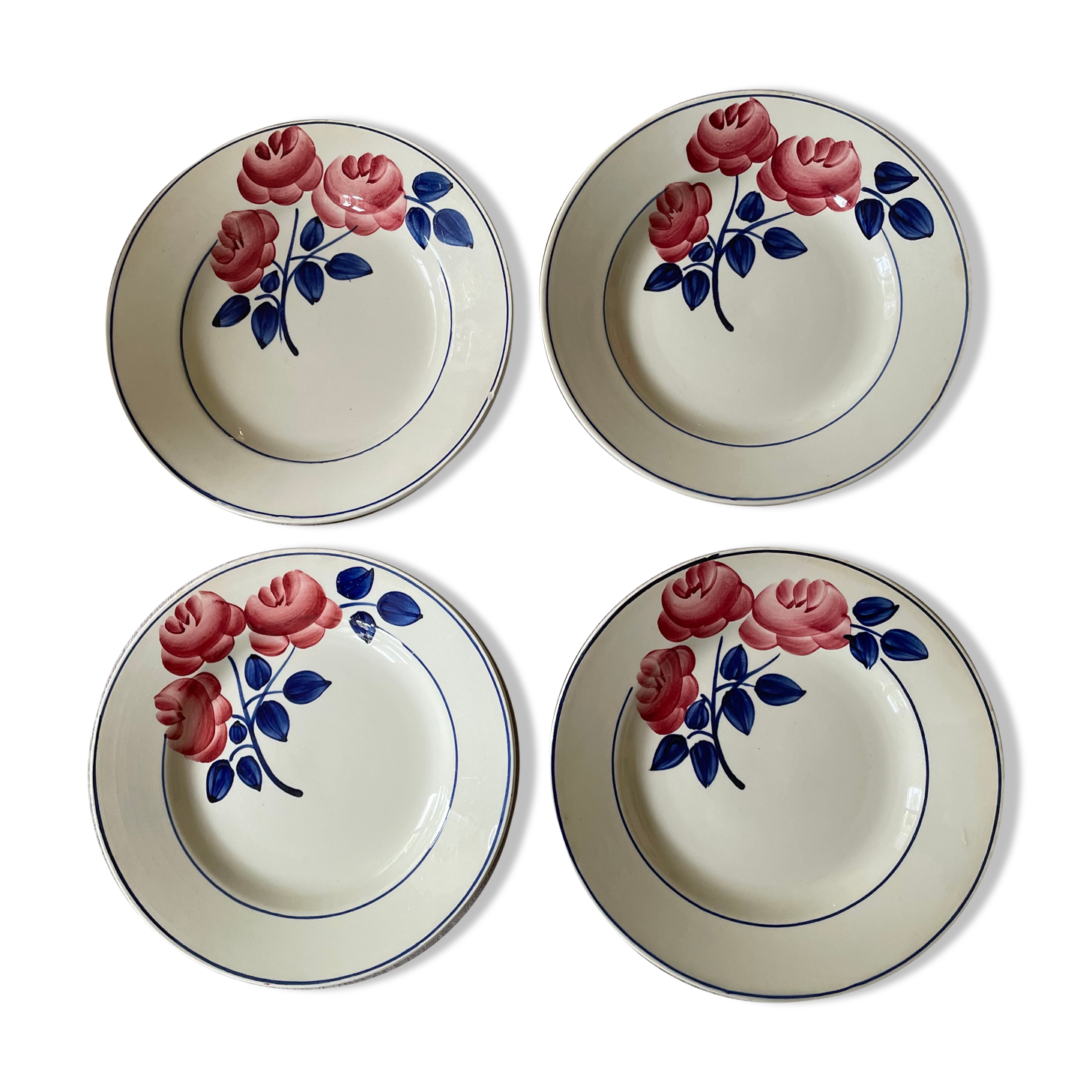 HBCM Rose Decorated Dessert Plates