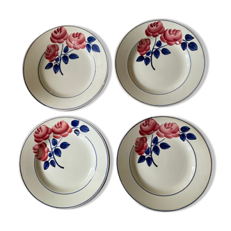 HBCM Rose Decorated Dessert Plates