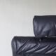 Vintage postmodern leather Italian Memphis lounge armchair