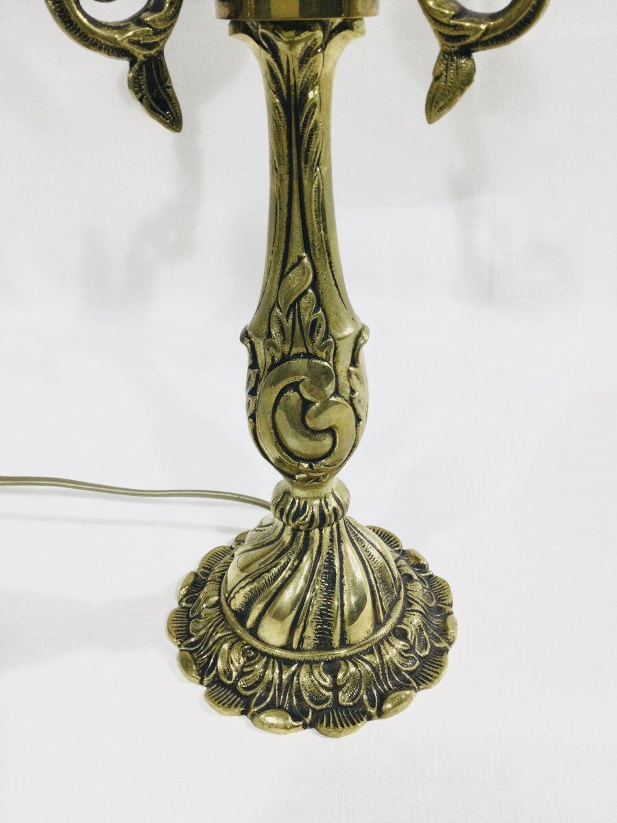 Pair of girandoles 3 bronze lights