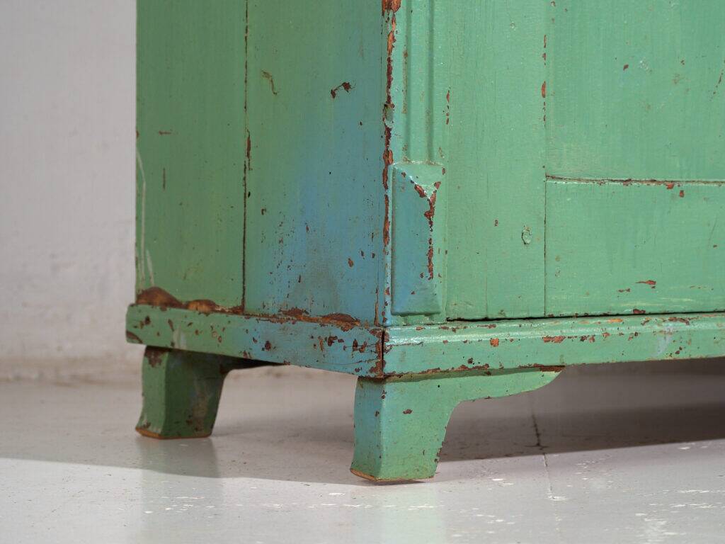 Central European pine commode with original green paint – Tyrol, circa 1890