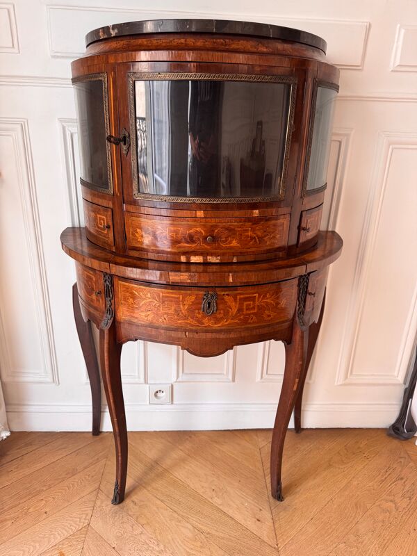 Bonheur du jour marqueterie demi lune Napoléon III