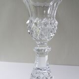 Pair candlesticks glass diamond spikes