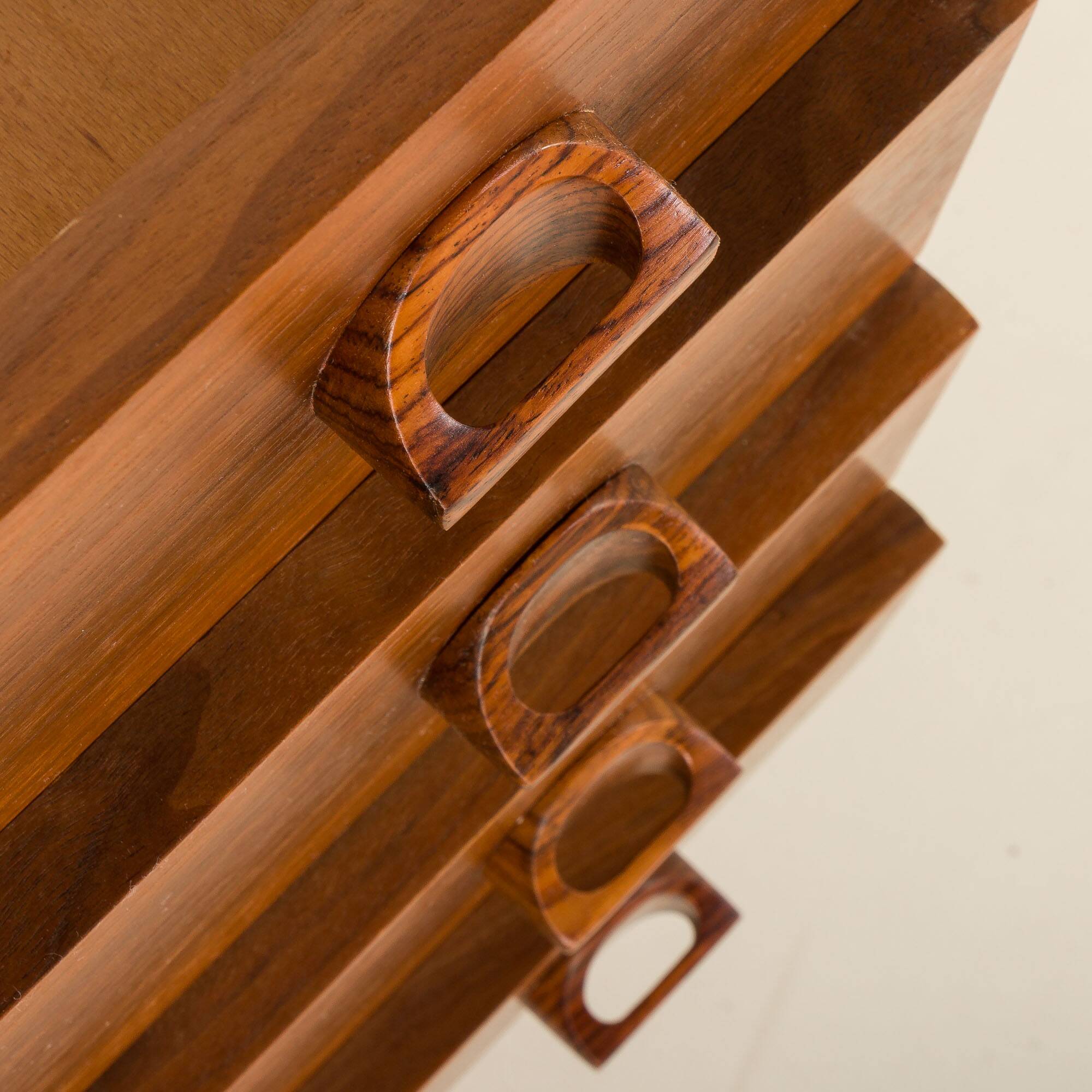 Italian mid century extra wide walnut chest of drawers