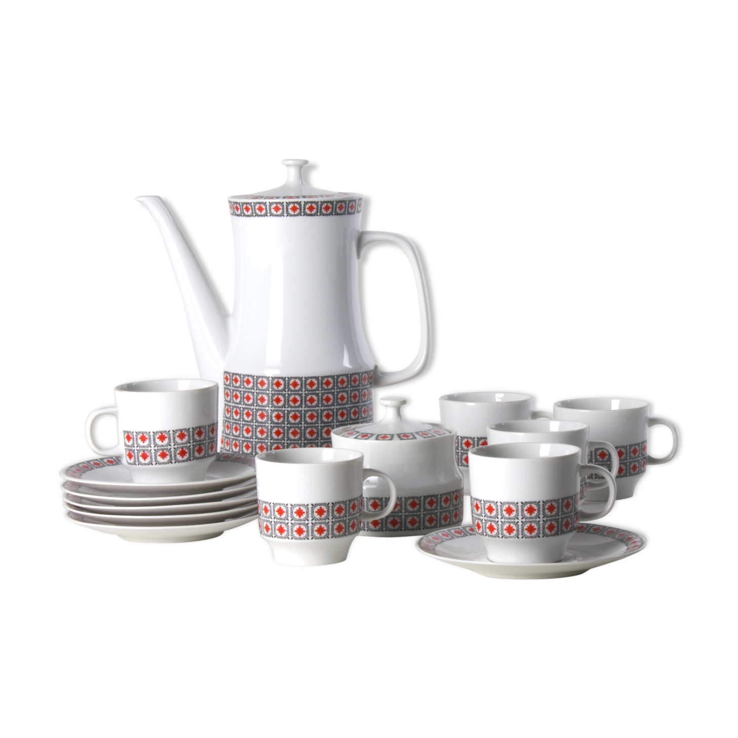 Porcelain coffee set, Czechoslovakia, circa 1960