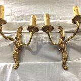 Paire d’appliques 2 lumières bronze St Louis XV