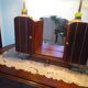 Art Deco extra furniture 1920/1940 to install or fix, wooden, central mirror, 2 doors, 1 drawer