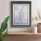 Palestine, old map, printed in 1852.