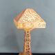 Important Carved Wood Lamp, USA, A&C, Prairie School, c. 1900-1920