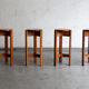 Ensemble de 4 tabourets de bar, design français, années 1970