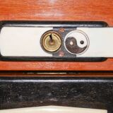 Solid high quality teak art deco secretaire by Gerson’s furniture store, produced in Bangkok, 1930s