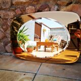 Smoked vintage bevelled mirror - 93x63cm