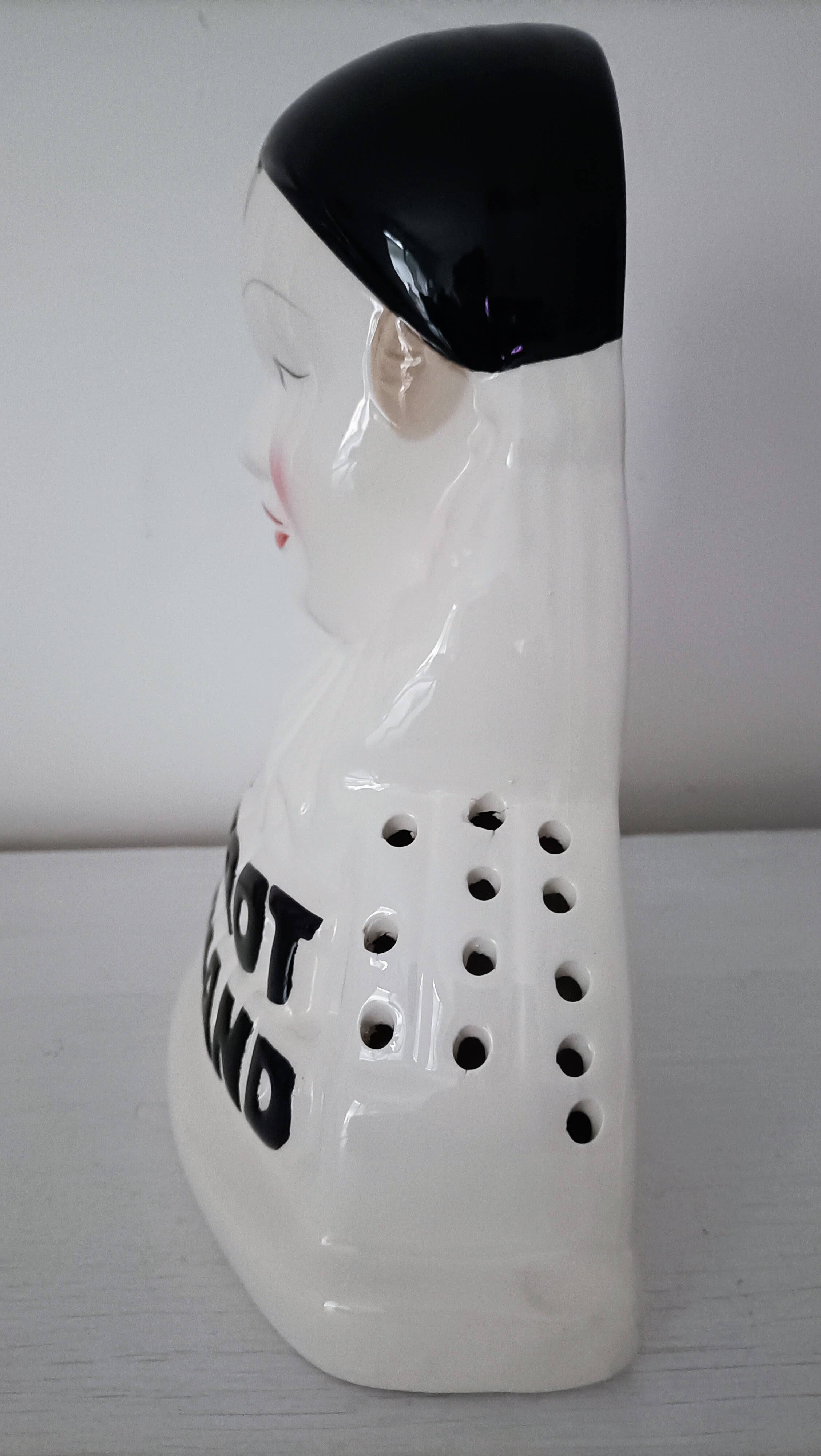 Advertising lollipop display with gourmet Pierrot bust in porcelain