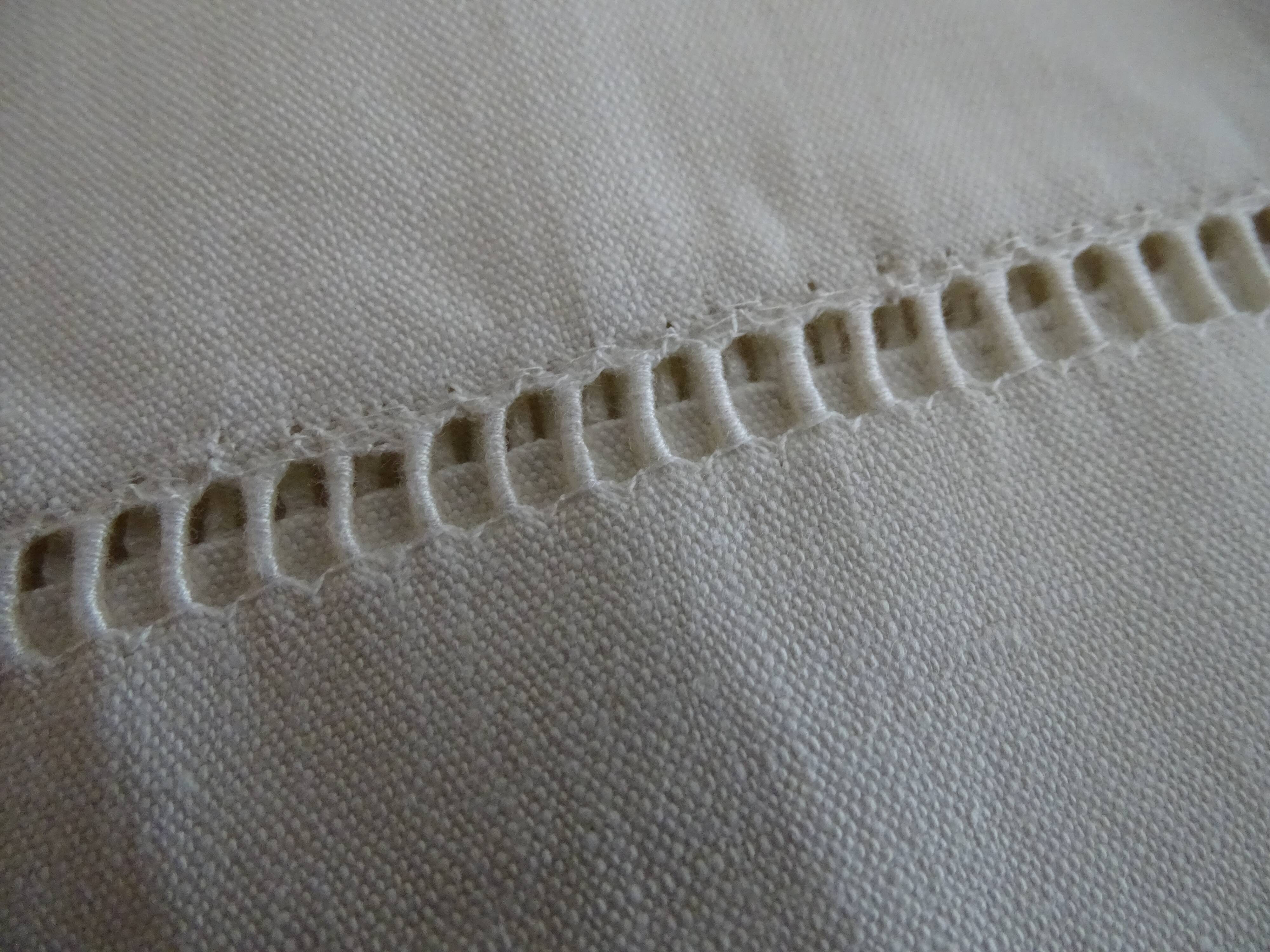 Openwork flat sheet Blue flower cotton mixed-race weft linen 325 x 220 new