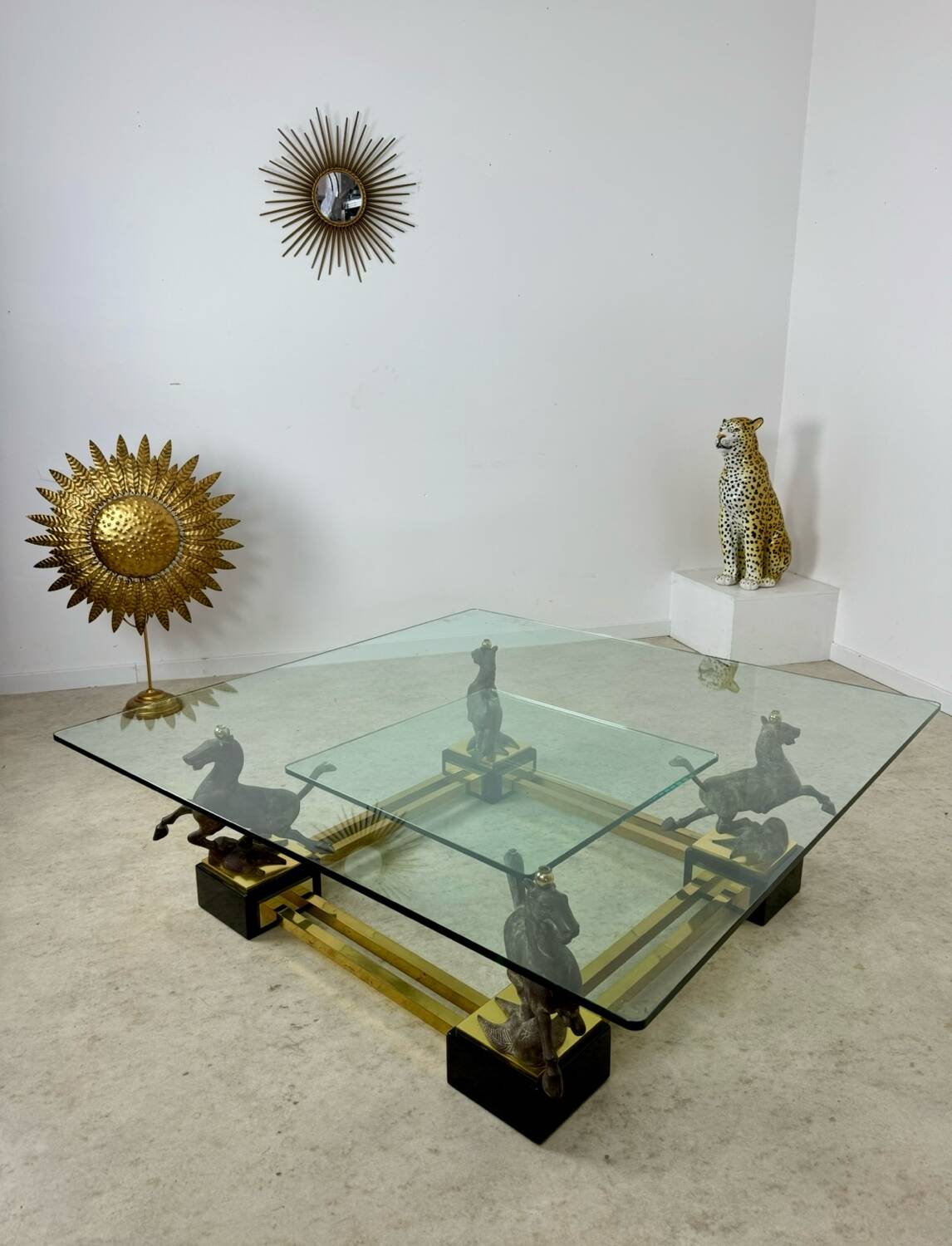 Antique terracotta leopard sculpture from the 70s vintage Italian design