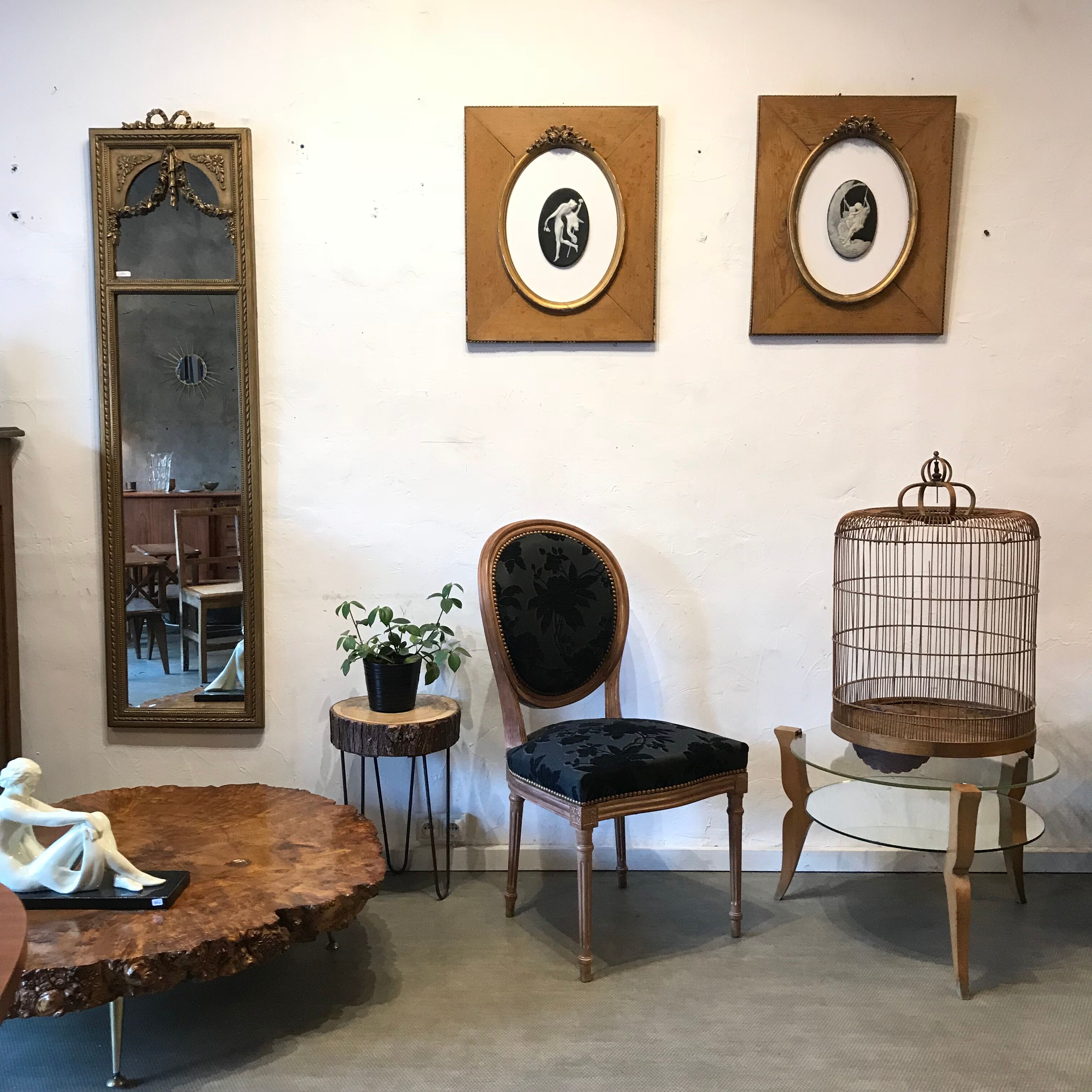 Birdcage old bamboo 70cm