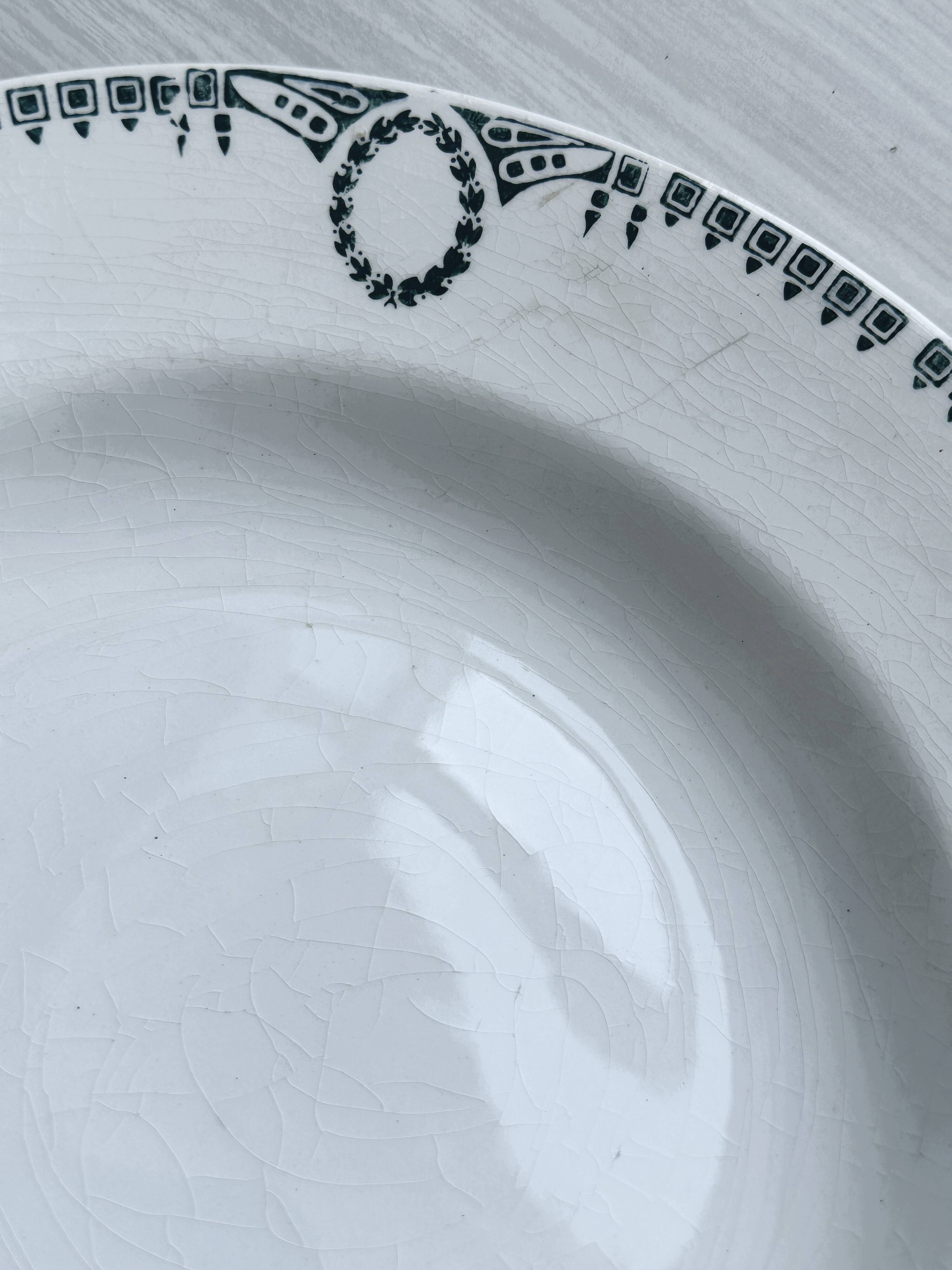 5 iron earthenware soup plates