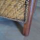 Fauteuil Style Colonial-Rotin tressé-Vintage-coussin simili cuir