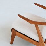 Fauteuil lounge H. Brockmann Petersen en chêne Komfort Danemark 1960