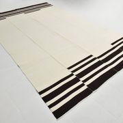 Black Beige Modernist Vintage Kilim Rug, 240x392Cm