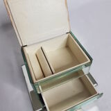 Jewelry box in bevelled glass, mirror, old art deco style
