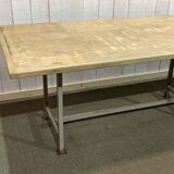 1970s workshop table with metal base