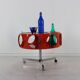 Space age 70s orange syntheric bar on casters