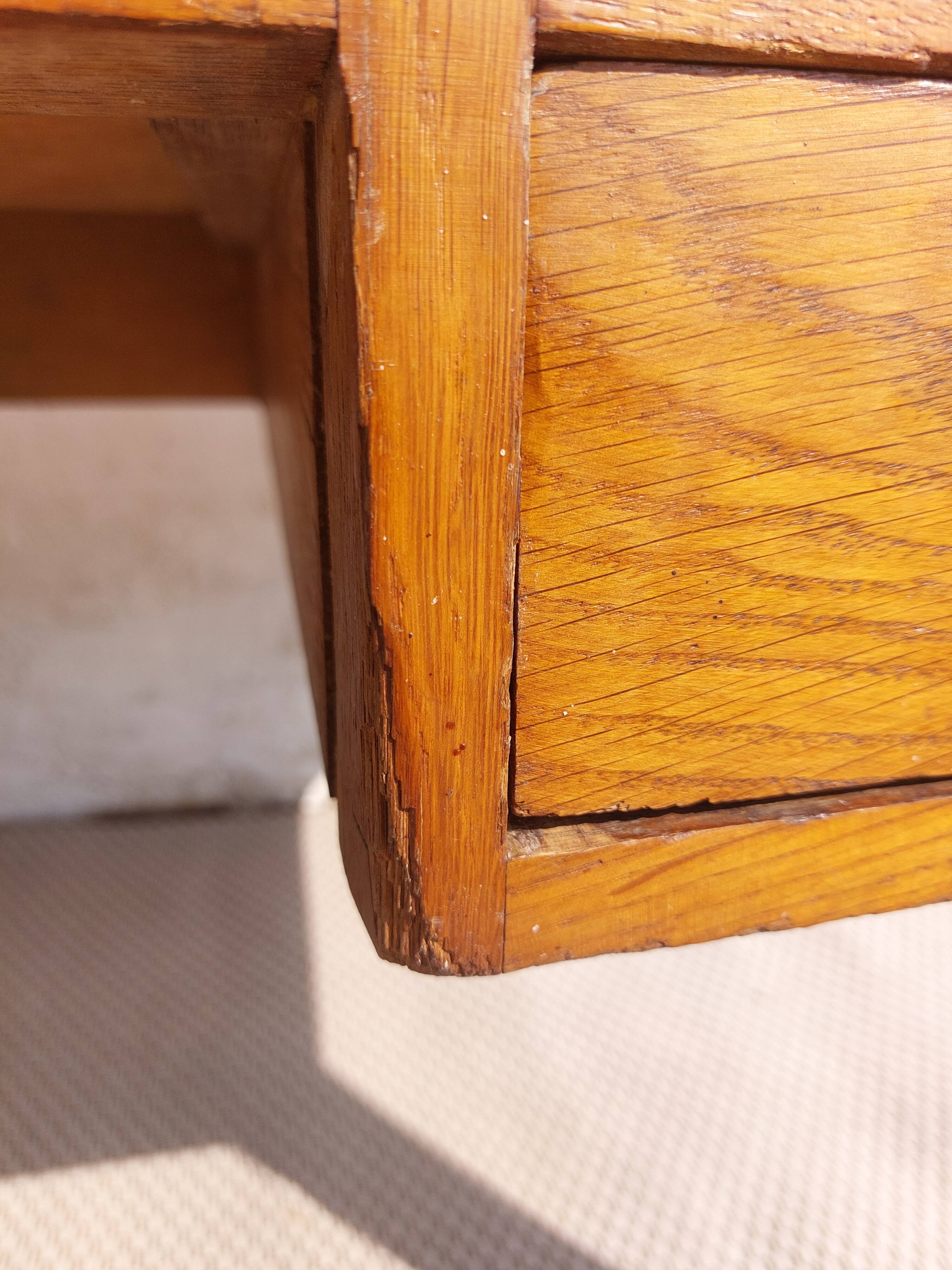 bureau en bois massif, vintage, bohème