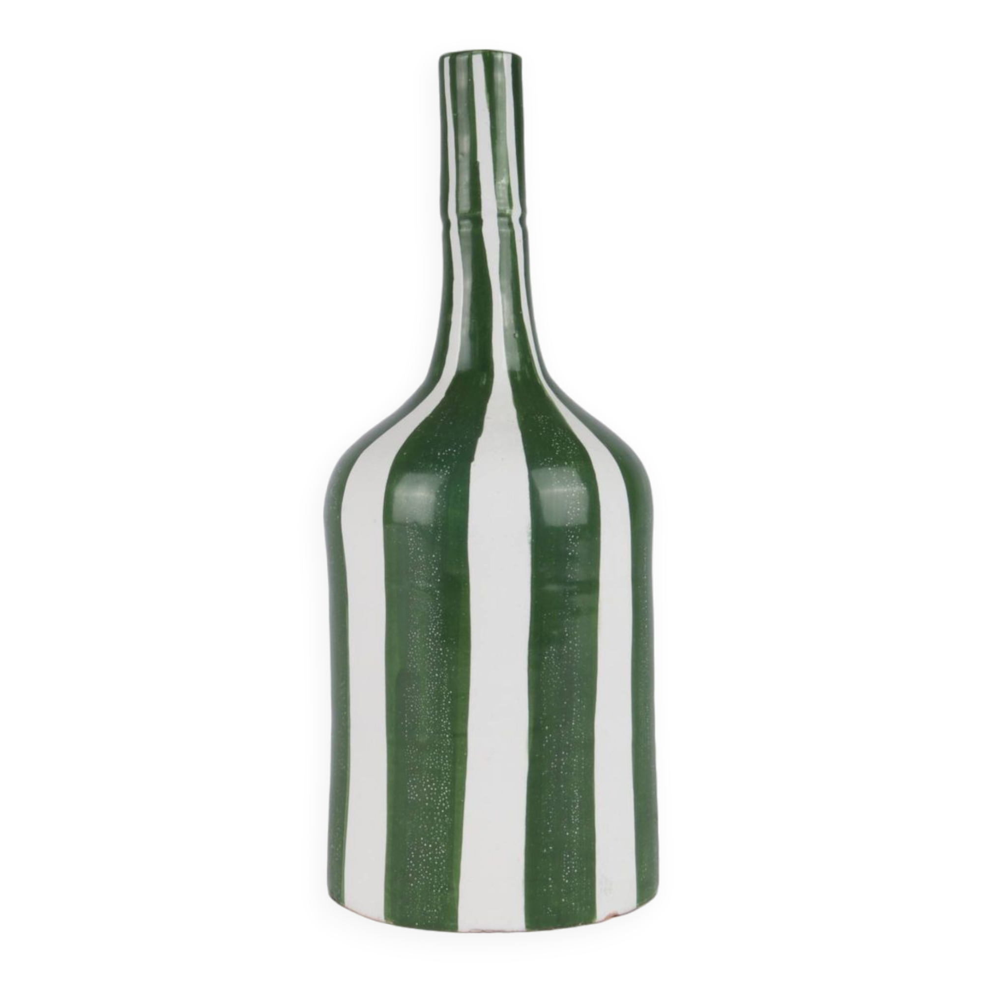 Handcrafted soliflore vase in streaked ceramic with large stripes