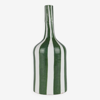 Handcrafted soliflore vase in streaked ceramic with large stripes