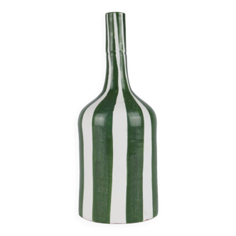 Handcrafted soliflore vase in streaked ceramic with large stripes